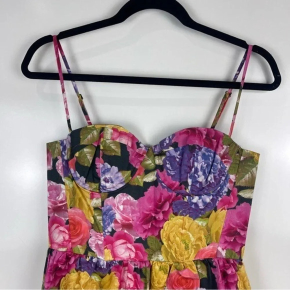 NEW Topshop Floral Print Sleeveless Corset Mini Dress Women's Size US 8 - Picture 5 of 11